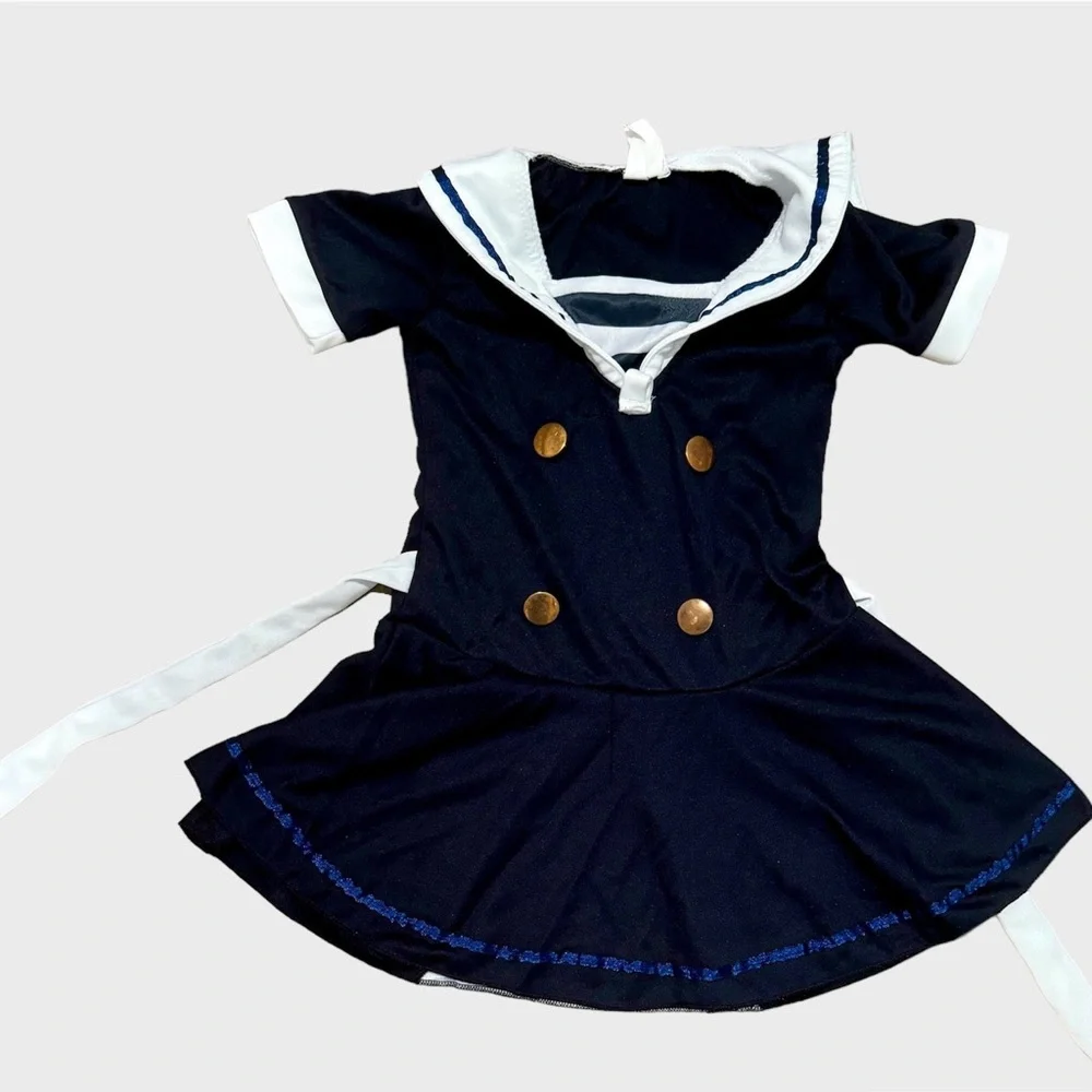 Baby Toddler Girls Nautical Sailor Flight Attendant Dress Costume size 3-4